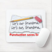 Interpunktion rettet die Leben Mousepad (Mit Mouse)