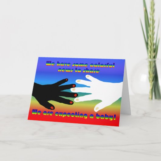 Interracial Baby Ankündigung für gemischte Paare (Vorderseite)