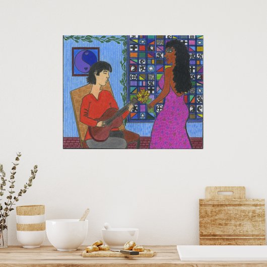 Interracial Couple Whistler Poster (Küche)