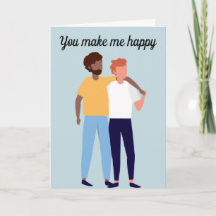 Interracial Gay Couple - Liebe Männer Valentinstag Karte