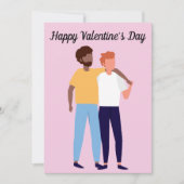Interracial Gay Couple Two Men Valentine's Day Karte (Vorderseite)