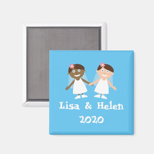 Interracial Gay Wedding Magnet (Vorderseite/Rückseite)