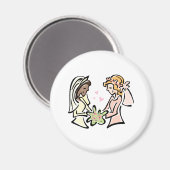 Interracial Lesbian Wedding Magnet (Vorderseite/Rückseite)