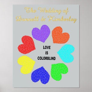 Interrassiale Liebes-Regenbogen-Herzen Individuell Foliendrucke
