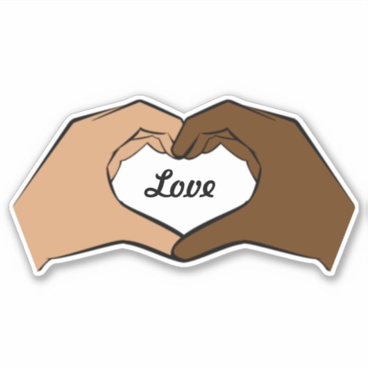 Interrassische Liebe Aufkleber (Vorderseite)