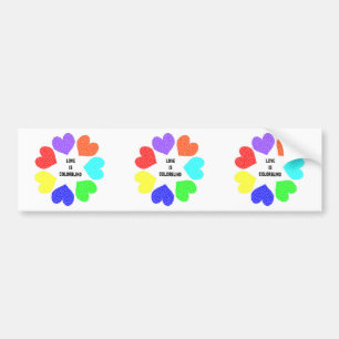 Interrassische Liebe Rainbow Hearts Autoaufkleber