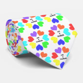 Interrassische Liebe Rainbow Hearts Krawatte (Gerollt)