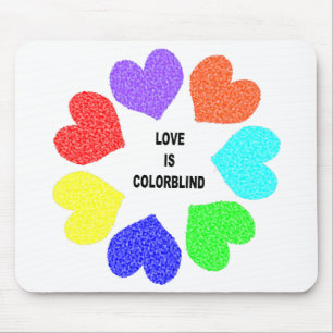 Interrassische Liebe Rainbow Hearts Mousepad
