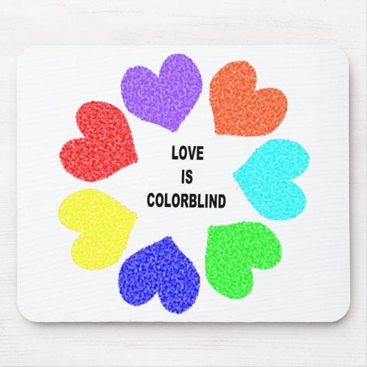 Interrassische Liebe Rainbow Hearts Mousepad (Vorne)