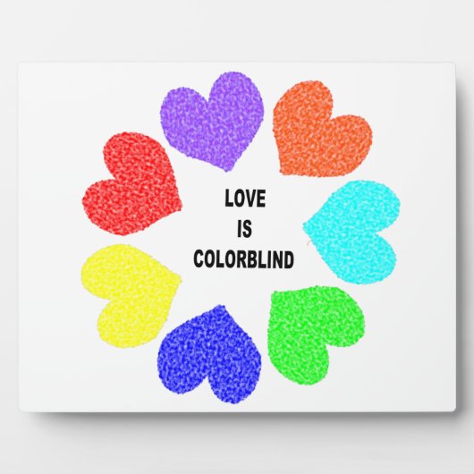 Interrassische Liebe Rainbow Hearts Plaque Fotoplatte (Vorderseite)