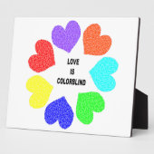 Interrassische Liebe Rainbow Hearts Plaque Fotoplatte (Seite)
