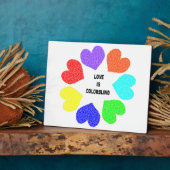 Interrassische Liebe Rainbow Hearts Plaque Fotoplatte (Seite)