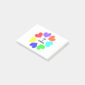 Interrassische Liebe Rainbow Hearts Post es notier Post-it Klebezettel (angewinkelt)