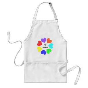 Interrassische Liebe Rainbow Hearts Schürze