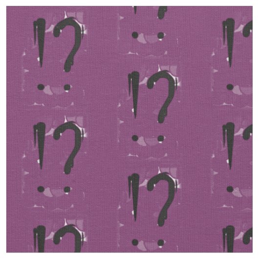 "Interrobangy" - im Purpur Stoff (Nahaufnahme)