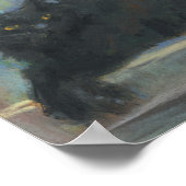 Interruptes Nickerchen, Schwarze Katze Impressioni Poster (Ecke)