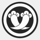 Intersecting cloves in circle runder aufkleber (Vorderseite)