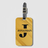 Intersecting Initial Letter Name Typography Design Gepäckanhänger (Vorderseite Vertikal)