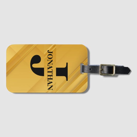 Intersecting Initial Letter Name Typography Design Gepäckanhänger (Vorderseite (Horizontal))