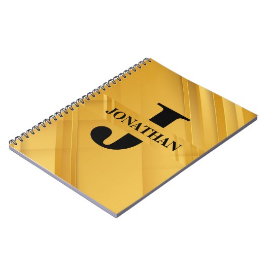 Intersecting Initial Letter Name Typography Design Notizblock (Linke Seite)