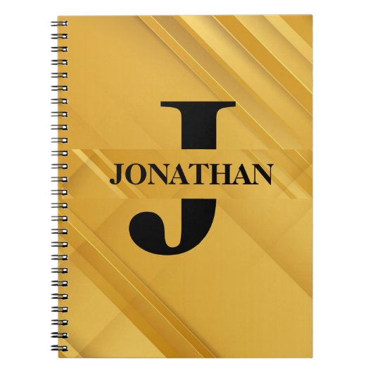 Intersecting Initial Letter Name Typography Design Notizblock (Vorderseite)