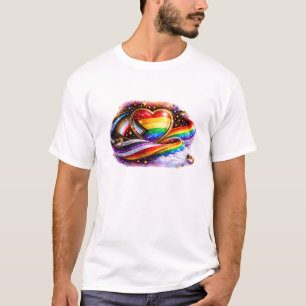 Intersectional Pride Regenbogen-Herz-T-Shirt-Desig T-Shirt