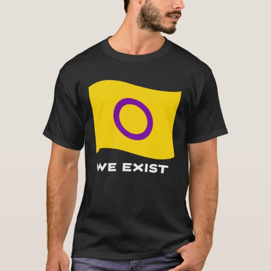Intersex Flag Intersex We Exist T-Shirt (Vorderseite)