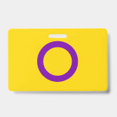 Intersex Flag Name / Pronoun Abzeichen Ausweis (Back)