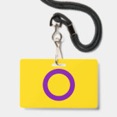 Intersex Flag Name / Pronoun Abzeichen Ausweis (Back with Lanyard)