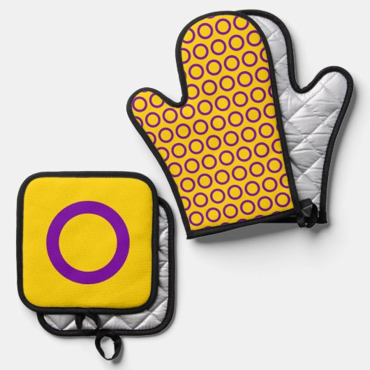 Intersex Flag Oven Mitt & Pot Holder Set (Vorderseite/Rückseite)