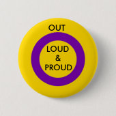 Intersex heraus lauter und stolzer Knopf Button (Vorderseite)
