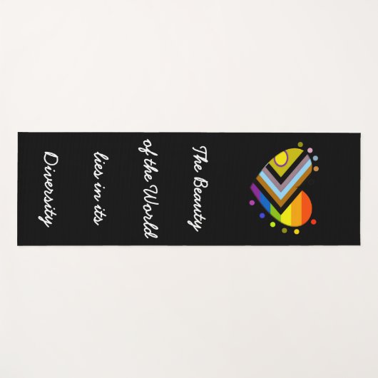 Intersex Inclusive Progress Pride Diversity Slogan Yogamatte (Vorderseite (Horizontal))