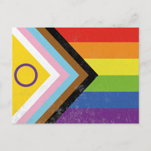 Intersex-Inklusive Pride-Flagge Feiertagspostkarte