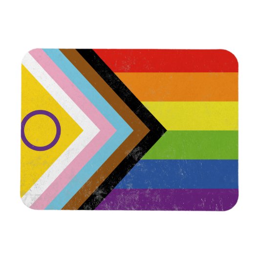 Intersex-Inklusive Progress Pride Flagge Magnet (Horizontal)