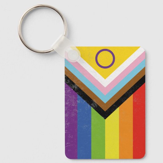 Intersex-Inklusive Progress Pride-Flagge Schlüsselanhänger (Vorderseite)