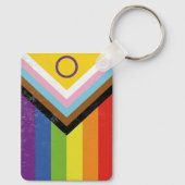 Intersex-Inklusive Progress Pride-Flagge Schlüsselanhänger (Rückseite)