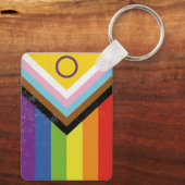 Intersex-Inklusive Progress Pride-Flagge Schlüsselanhänger (Rückseite)