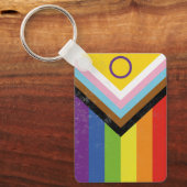 Intersex-Inklusive Progress Pride-Flagge Schlüsselanhänger (Vorderseite)
