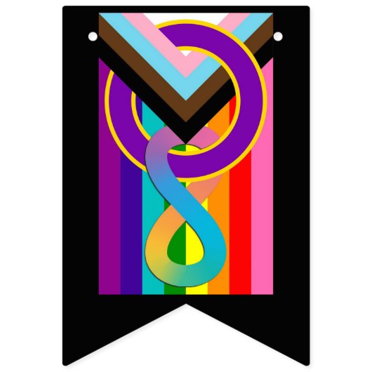 Intersex Neurodivergent Progressive Pride Flag Wimpelkette (Erste Fahne)