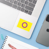 Intersex Pride Flag Aufkleber (Laptop mit iPhone)
