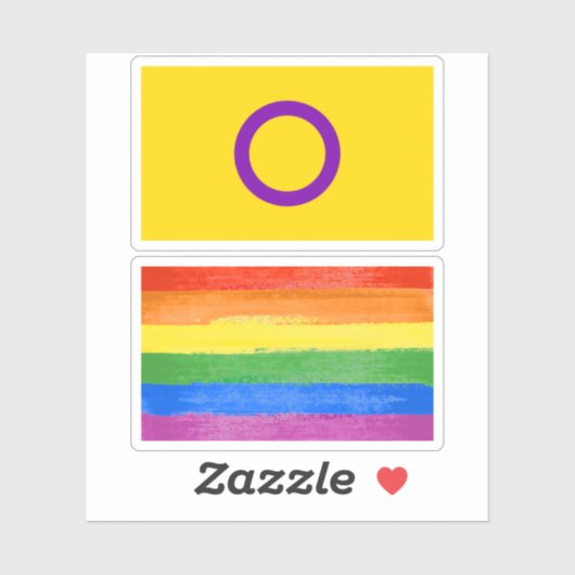 Intersex Pride Flag Aufkleber (Blatt)