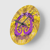 Intersex Pride Flag Colors Dragon Damask Runde Wanduhr (Winkel)