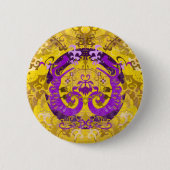 Intersex Pride Flag Farben Dragon Damask Button (Vorderseite)