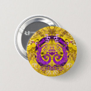Intersex Pride Flag Farben Dragon Damask Button