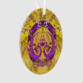 Intersex Pride Flag Farben Dragon Damask Ornament (Vorderseite)