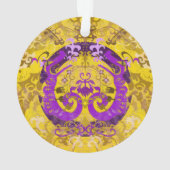 Intersex Pride Flag Farben Dragon Damask Ornament (Rückseite)