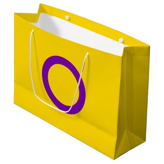 Intersex Pride Flag Große Geschenktüte (Vorderseite Schrägansicht)