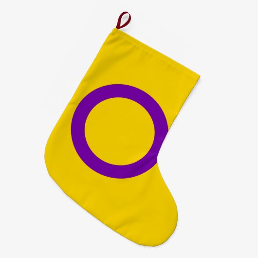 Intersex Pride Flag Großer Weihnachtsstrumpf (Vorderansicht (hängend))