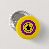 Intersex Pride Flag mit einem Stern in einem Kreis Button (Vorne & Hinten)