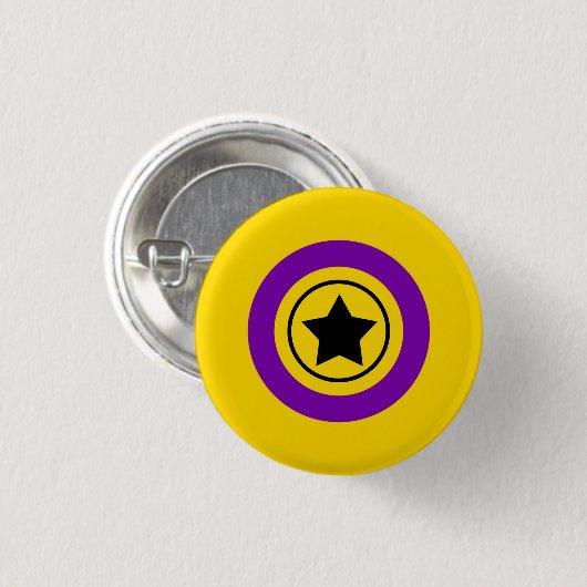 Intersex Pride Flag mit einem Stern in einem Kreis Button (Vorne & Hinten)